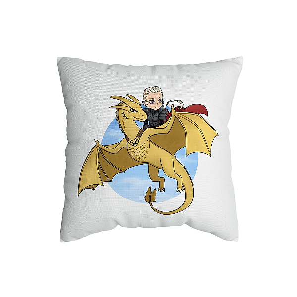Capa de Almofada Targaryens e Dragões Negros Com Zíper