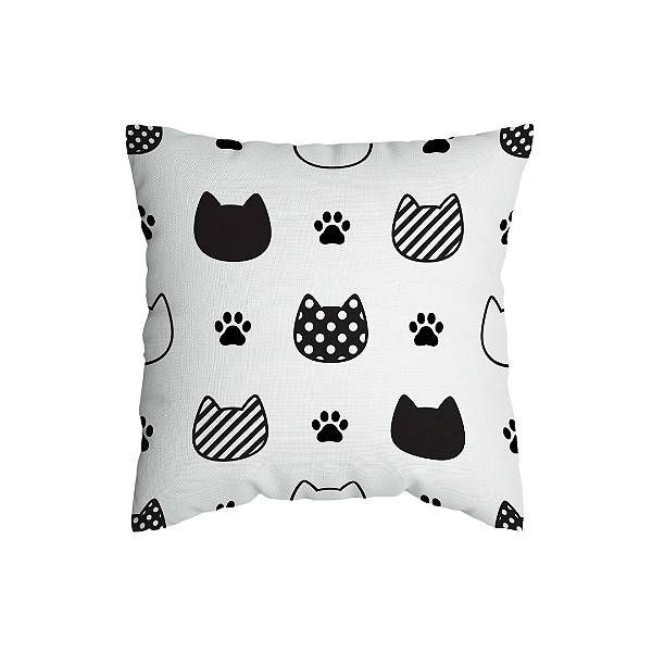 Capa de Almofada Gato Com Zíper