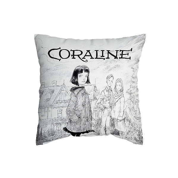 Capa de Almofada Coraline Ilustrações do Livro Com Zíper