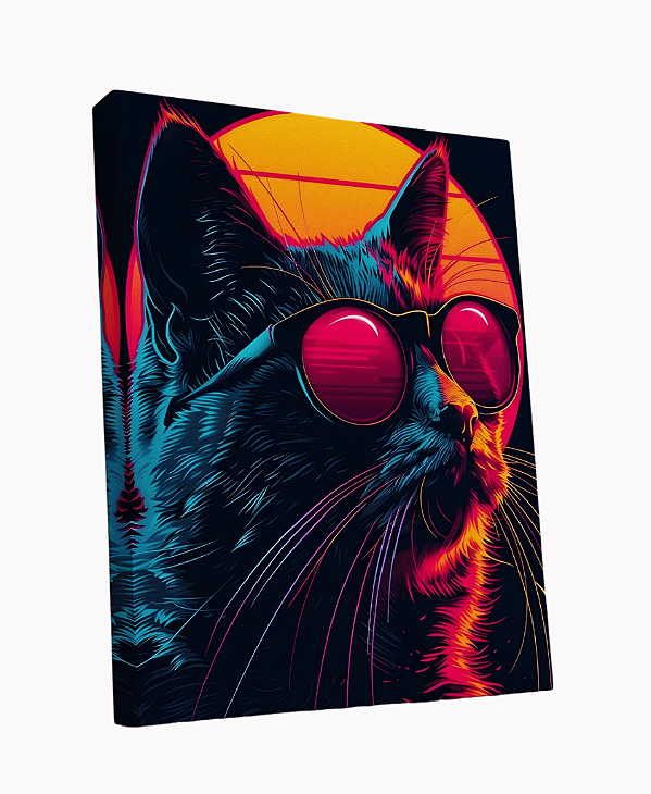 Tela Sublimada em Tecido Borda Infinita Gato