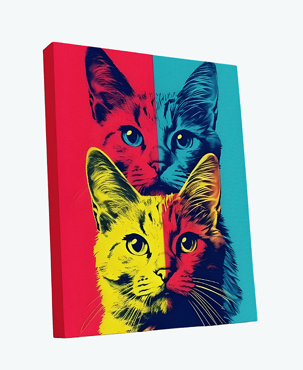 Tela Sublimada em Tecido Borda Infinita Gato