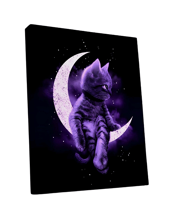 Tela Sublimada em Tecido Borda Infinita Gato