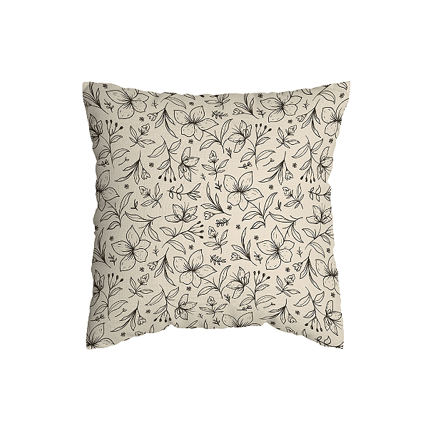 Capa de Almofada Floral Com Zíper