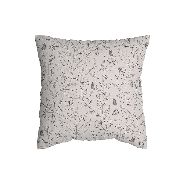 Capa de Almofada Floral Com Zíper