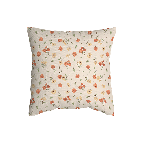 Capa de Almofada Floral Com Zíper