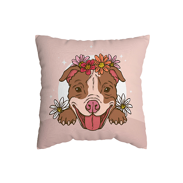Capa de Almofada Cachorro Com Zíper