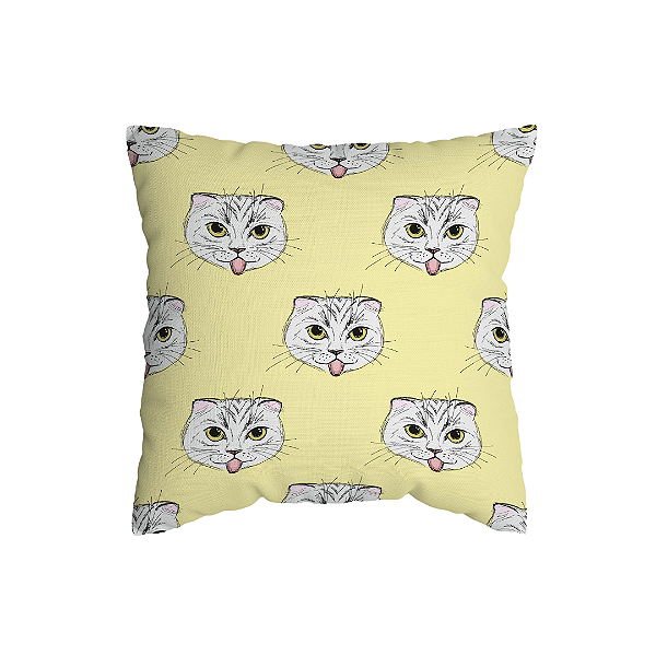 Capa de Almofada Gato Com Zíper