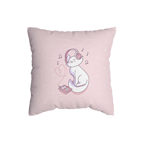 Capa de Almofada Gato Com Zíper