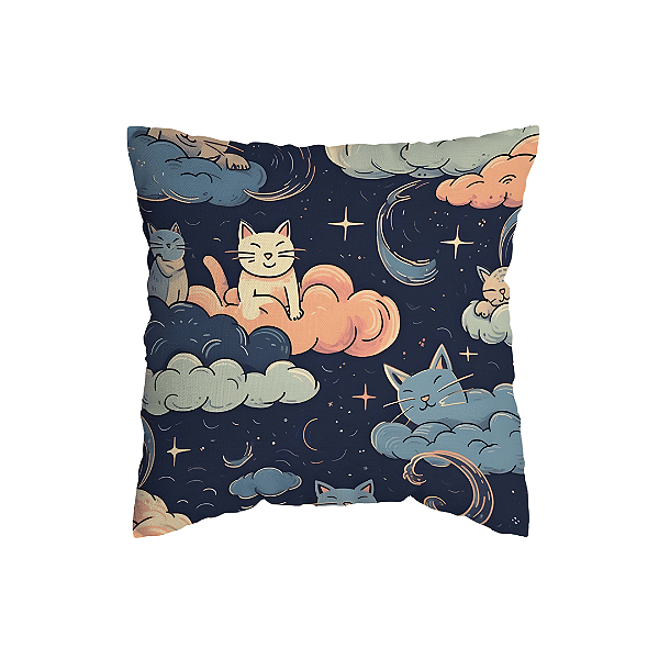 Capa de Almofada Gato Com Zíper