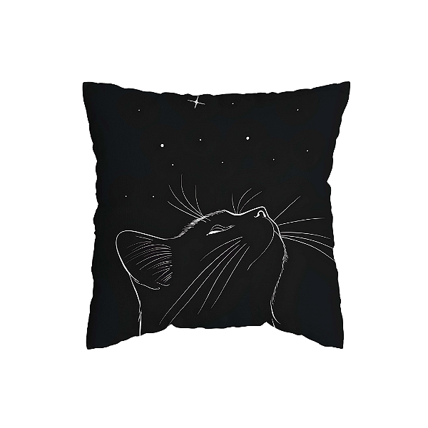 Capa de Almofada Gato Com Zíper