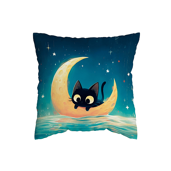 Capa de Almofada Gato Com Zíper