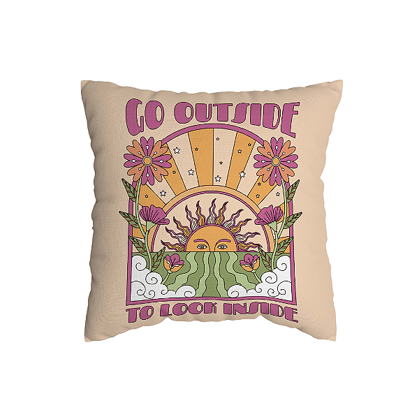 Capa de Almofada Hippie Com Zíper