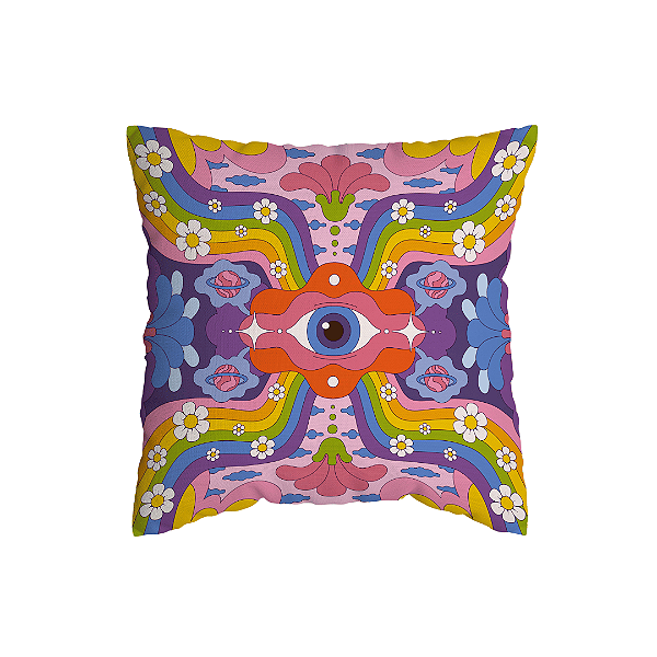 Capa de Almofada Hippie Com Zíper
