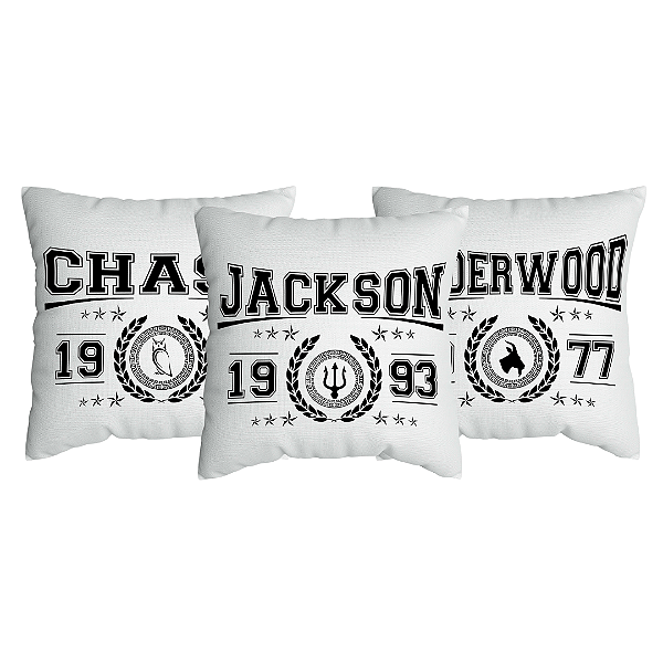 Kit 3 Capas de Almofada Jackson, Chase e Underwood Com Zíper