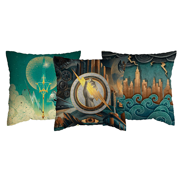 Kit 3 Capas de Almofada Percy Jackson Com Zíper