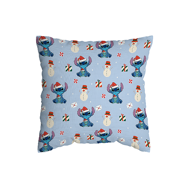 Capa de Almofada Stitch Natalina Com Zíper