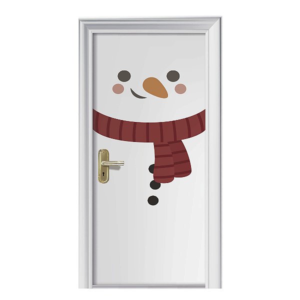 Capa de Porta Natalina Boneco de Neve c/ Elástico