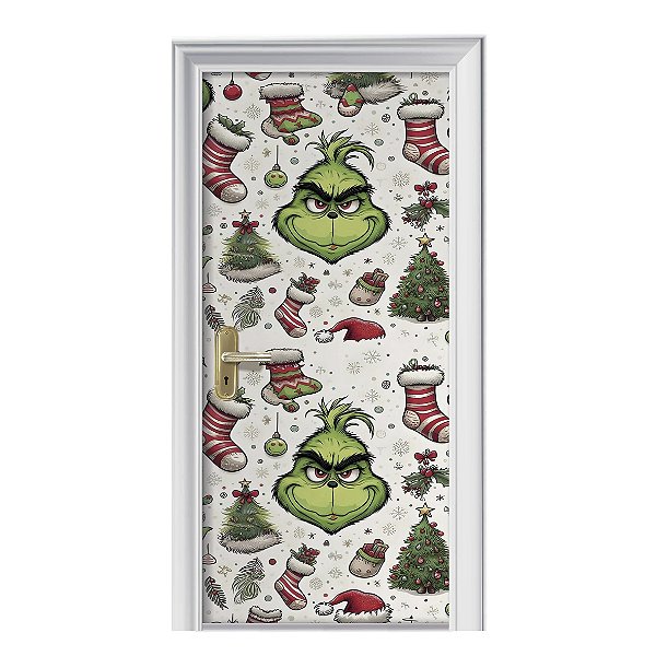 Capa de Porta Natalina Grinch c/ Elástico