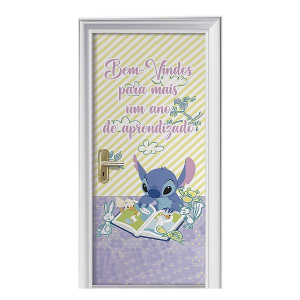 Capa de Porta Volta às Aulas Stitch c/ Elástico