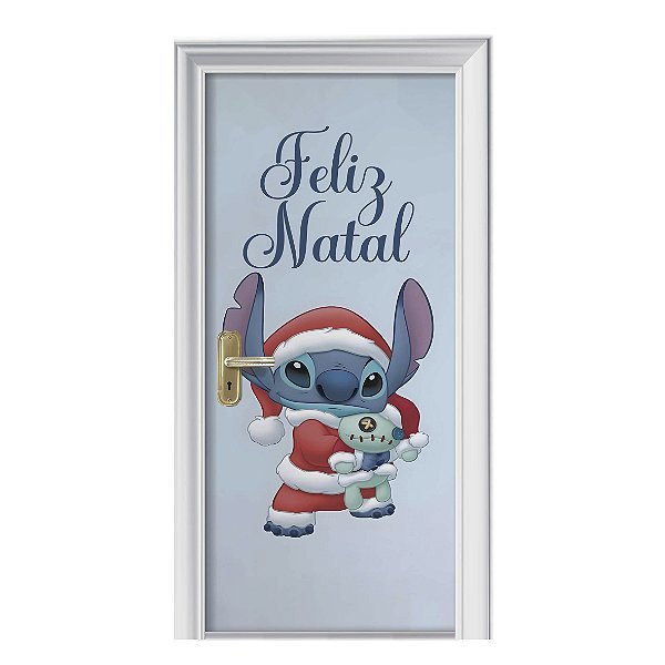 Capa de Porta Feliz Natal Stitch c/ Elástico