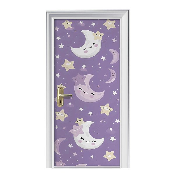 Capa de Porta Lua Fofa Lilás Infantil c/ Elástico