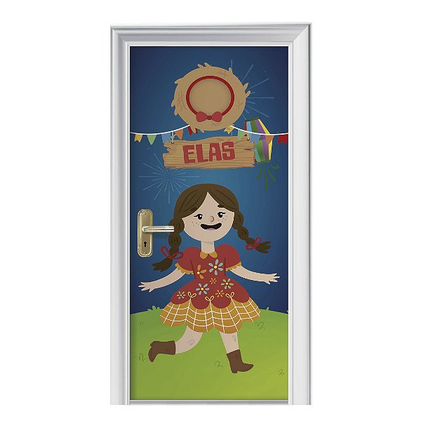 DUPLICADO - Capa de Porta Banheiro Feminino Festa Junina/Arraia c/ Elástico