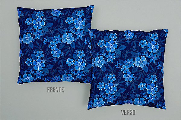 Almofada cheia Floral Azul