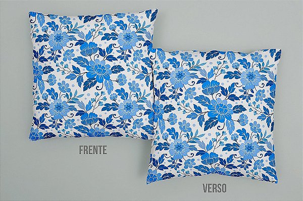 Almofada cheia Floral Azul