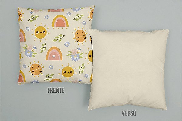 Almofada cheia Sol e Arco-Íris Infantil
