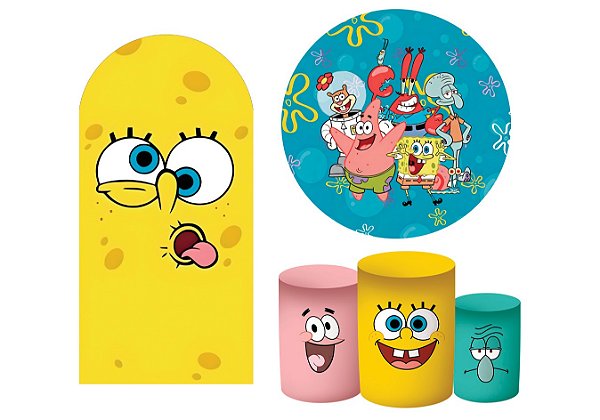 Kit Casadinho (1 capa de painel redondo 150cm de diâmetro + 3 capas de cilindros + romano veste fácil) Temas Variados