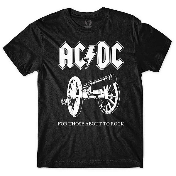 Camiseta AC/DC - For Those About to Rock - Preta
