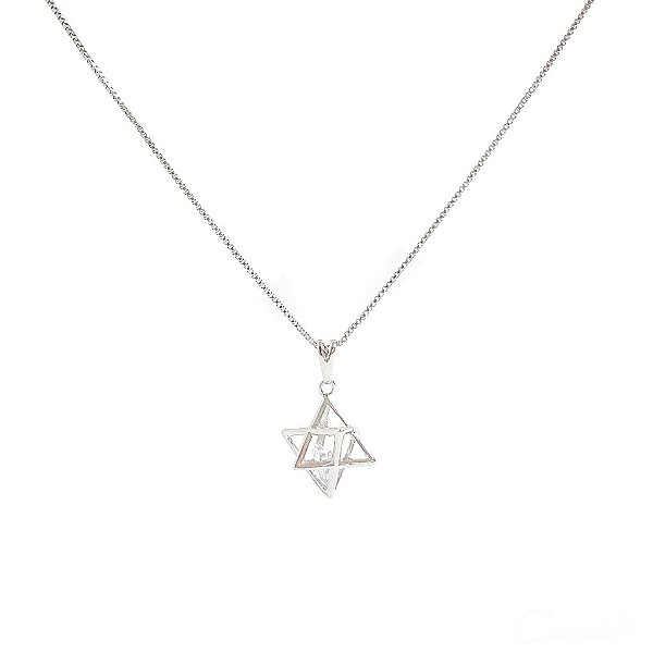 Colar Estrela de Davi Ródio Zircônia