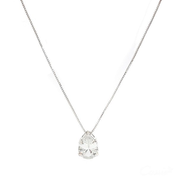 Colar Gota Ródio Zircônia