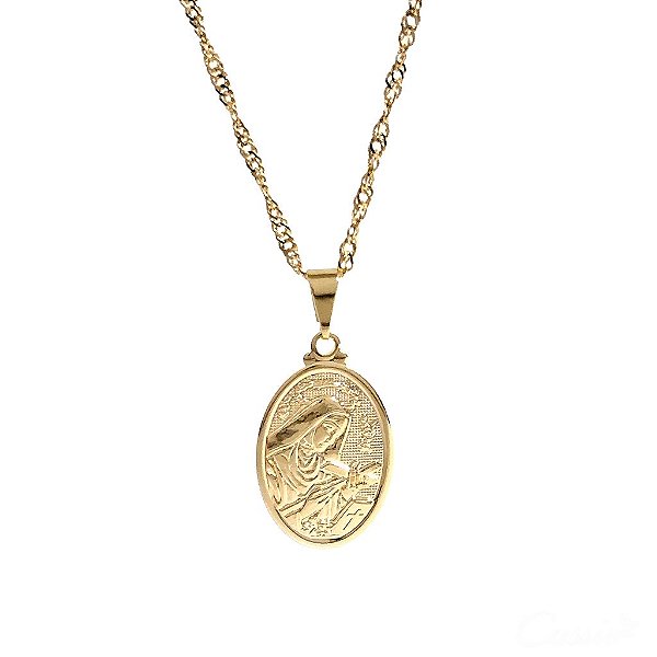 Colar Medalha Santa Rita de Cássia