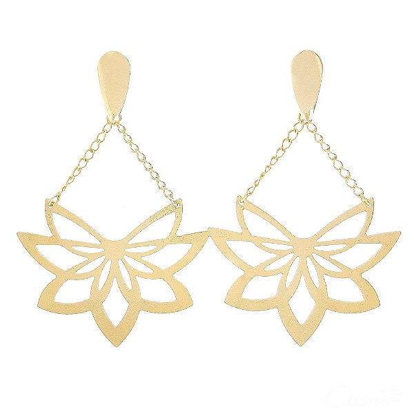 Brinco Flor Splendida Dourado