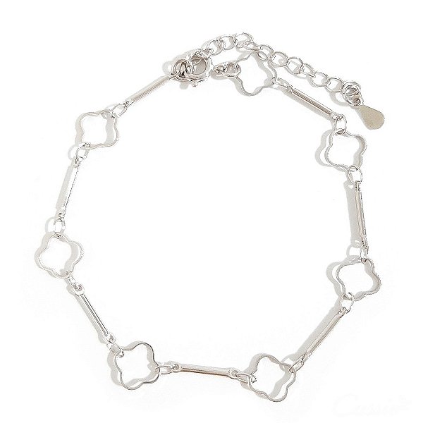 Pulseira Trevinhos Ródio