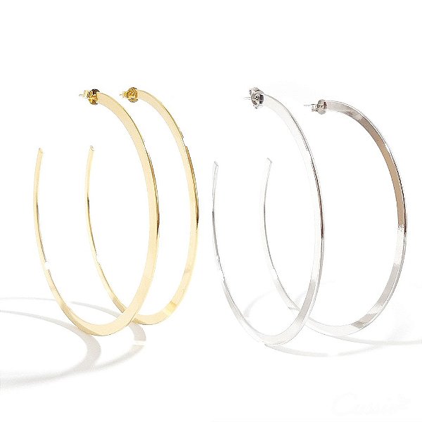 Brinco Argola Grande Achatada