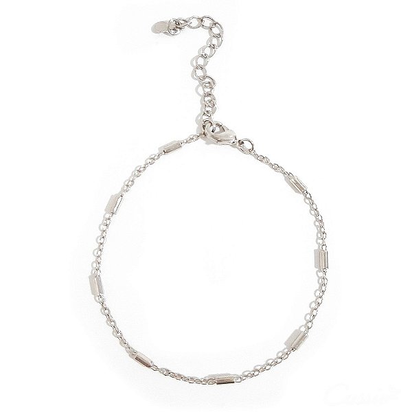 Pulseira Delicada Canudinhos Ródio
