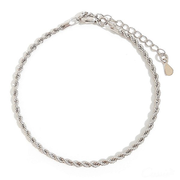 Pulseira Torcida Fina Ródio