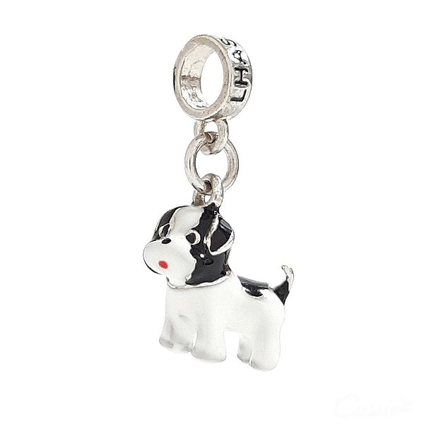 Berloque Charm Pingente Cachorrinho Ródio