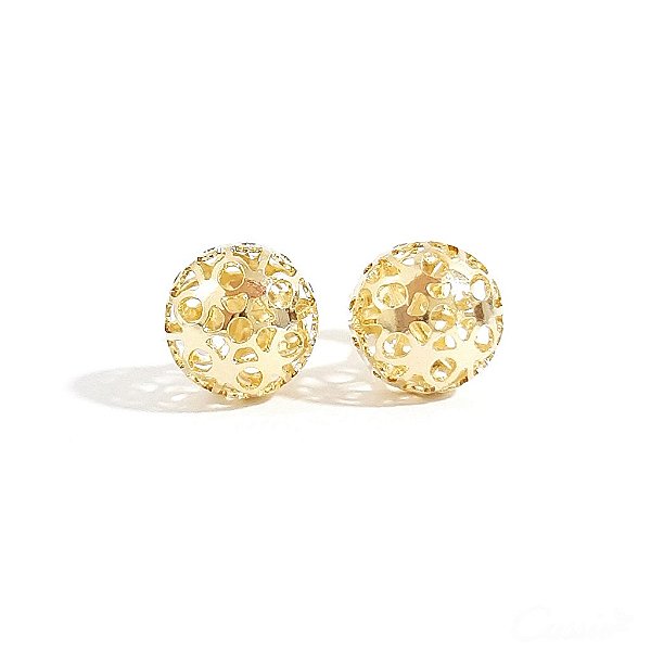 Brinco Bola Vazada 8mm