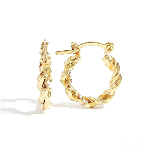 Brinco Argola Fio Torcido Fecho Italiano