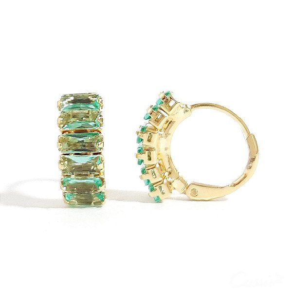 Brinco Argola Pequena Zircônias Turmalina