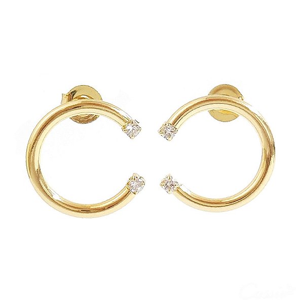 Brinco Círculo Aberto Cassie Zircônias