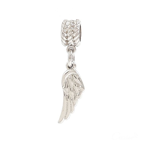 Berloque Charm Pingente Asa Ródio