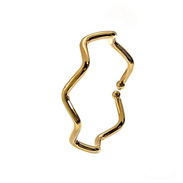 Anel Zig Zag Regulável Banhado a Ouro