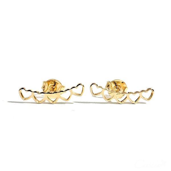 Brinco Ear Cuff Corações Pequenos