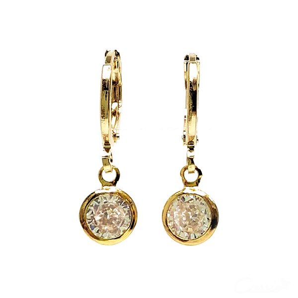 Brinco Argola Pingente Zircônia