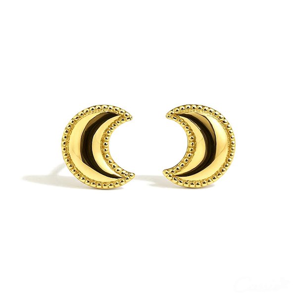 Brinco Lua Banhado a Ouro