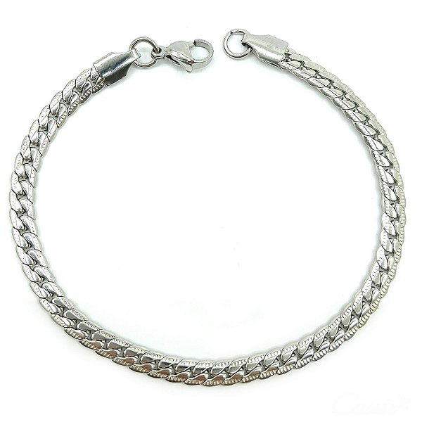 Pulseira Masculina Trançada Aço Inox